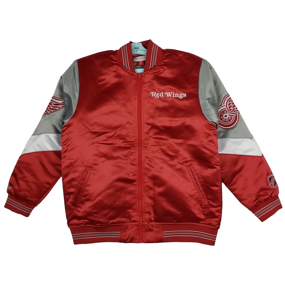 Detroit Red Wings‎ Mitchell & Ness NHL Medium Boys Jacket Embroidery Art Red New